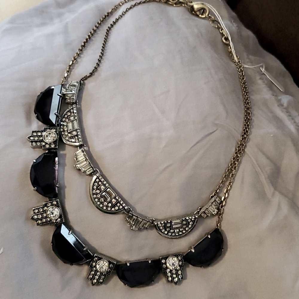 Art deco style 2 layer necklace